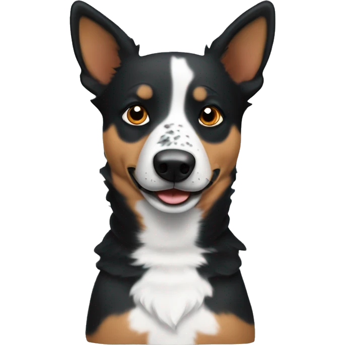 Blue heeler with one black eyebrow emoji