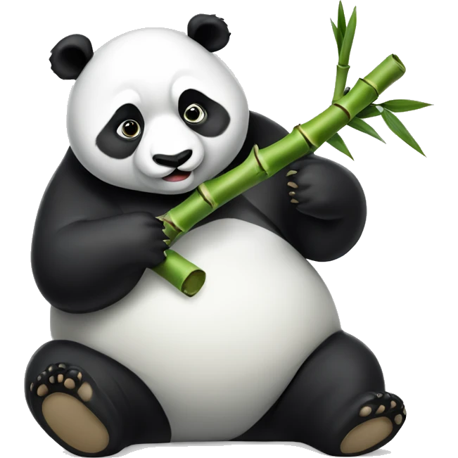 Morbidly obese panda eating bamboo emoji