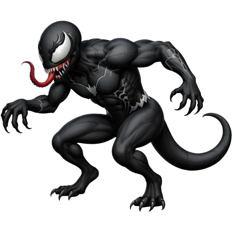 Venom crawling, no chest logo simplified style emoji