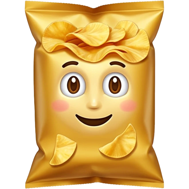  potato chip snacks bag no face emoji