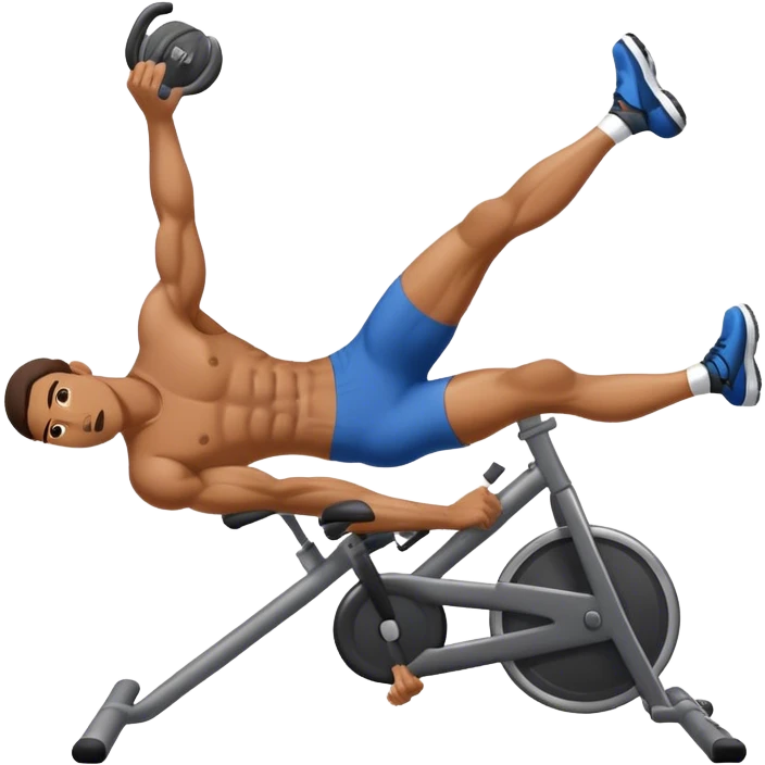 man laying down bicycle-crunches exercise emoji