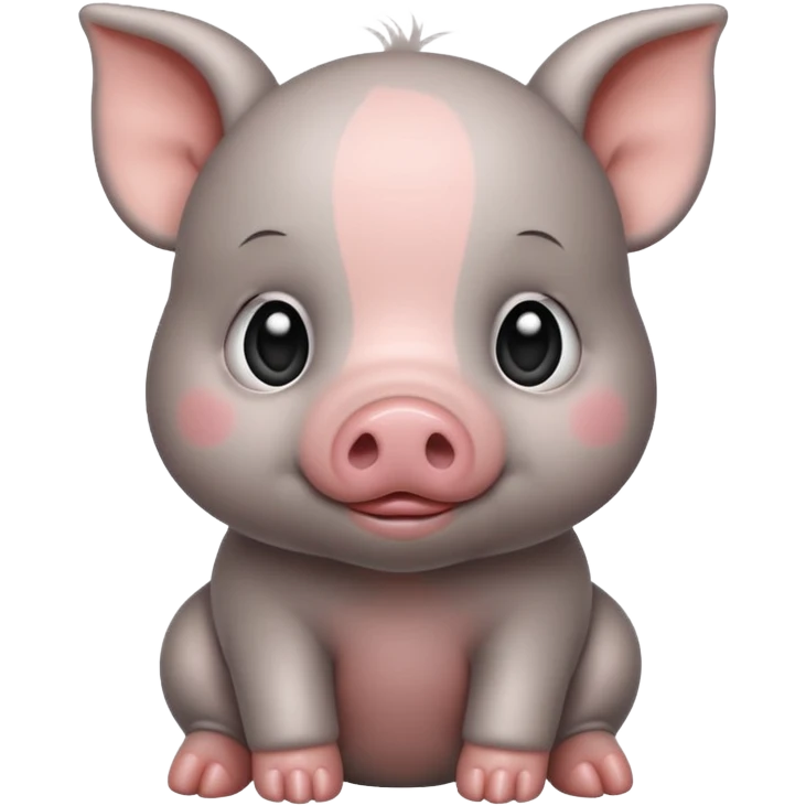 gray baby pig emoji