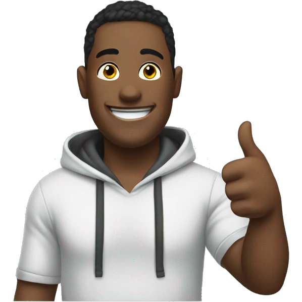 Man happy with thumbs up with a hoodie  emoji