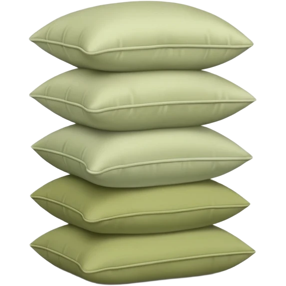 Stack of pale olive colored small pillows emoji