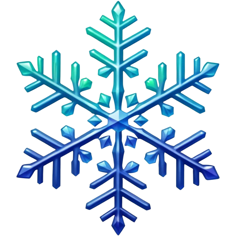 Gradient iridescent green blue indigo snowflake  emoji