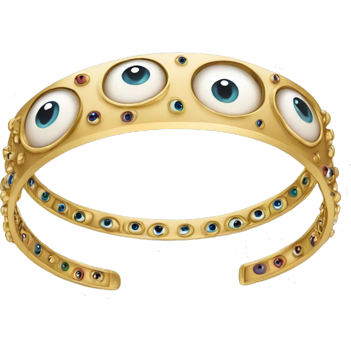 very thin gold bangle ring studded with eyeballs emoji