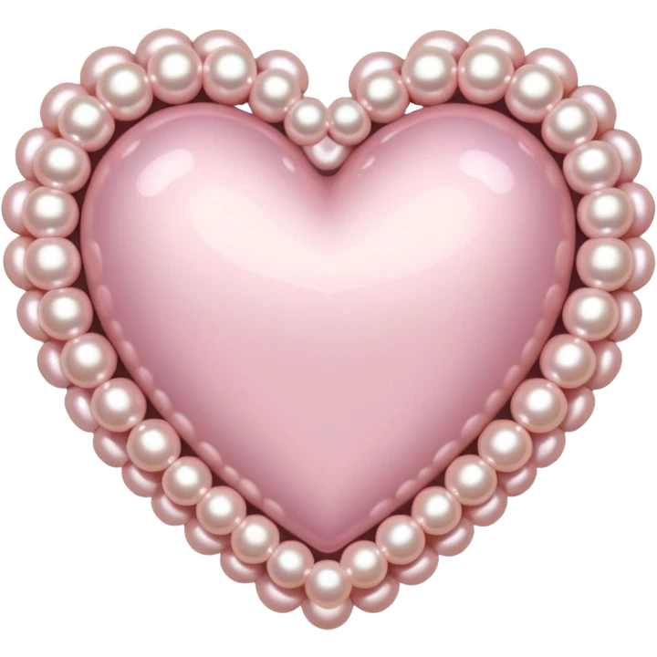 Pale pink heart with pale pink pearls around it  emoji