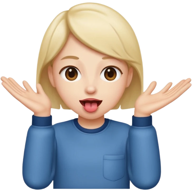 Tounge out with hands to the side emoji
