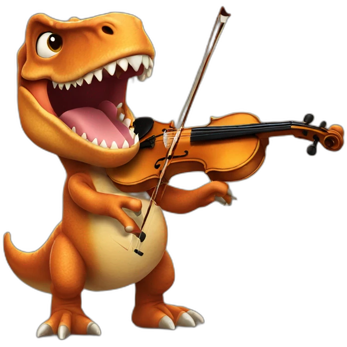 T-rex playing violino emoji