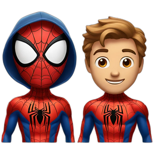 Two Spiderman metting  emoji