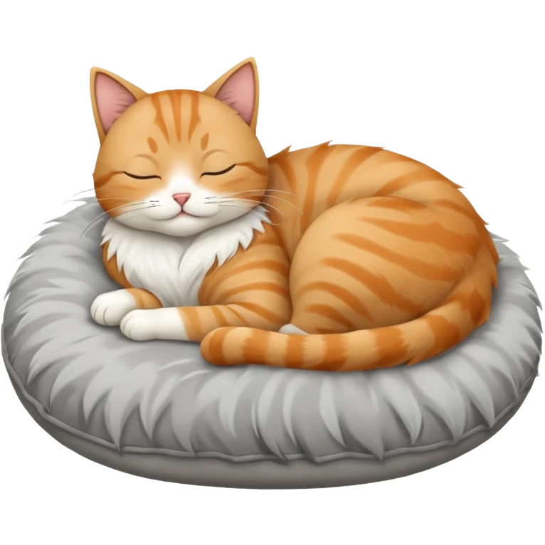 The cat sleeps on the pillow emoji