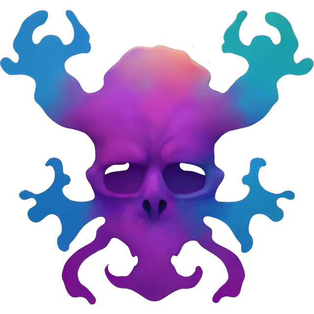 Colorful Rorschach Inkblot 🎨 — A colorful, symmetrical inkblot for a modern twist on classic psychology imagery. emoji
