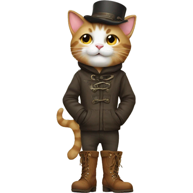 Cat wearing big boots emoji