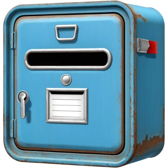 sky blue letter box, front view emoji