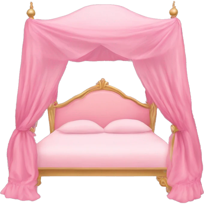 pink rococco princess canopy bed emoji