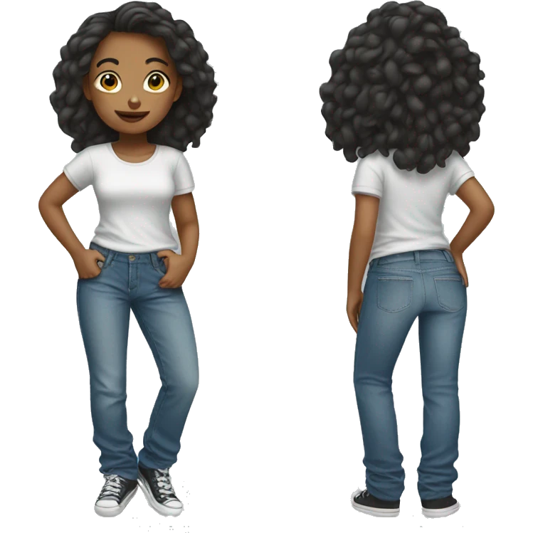 Girl wearing baggy jeans emoji