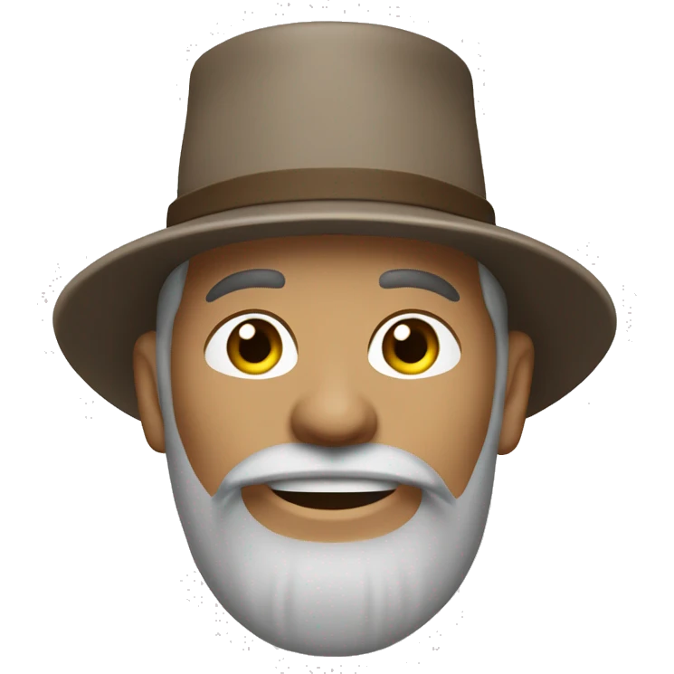 Amish man white with brown straw hat building a building with beard smiling emoji