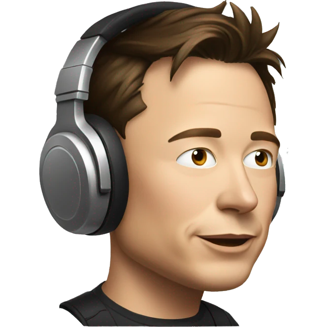 elon musk wearing headphone emoji