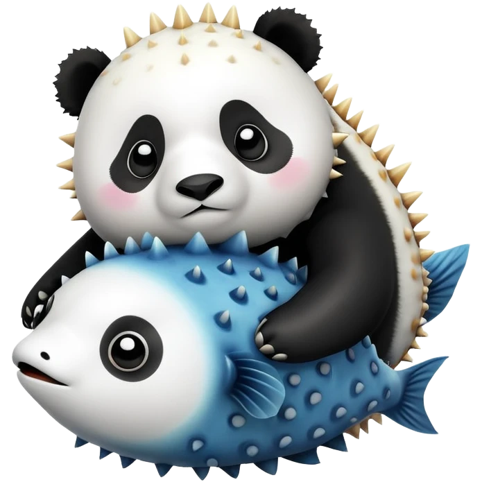 Panda hugs deadly fish emoji