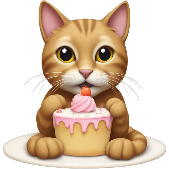 Cat eating cake  emoji