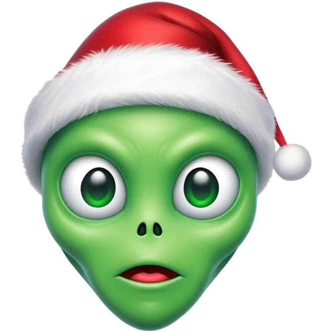 alien wearing a santa hat emoji