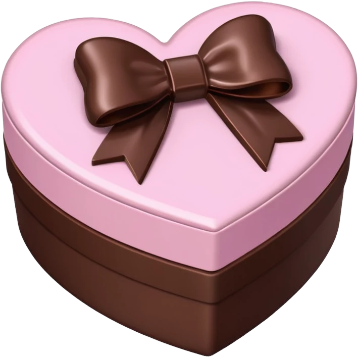 pale pink heart box, pale pink bow, filled with chocolates inside emoji