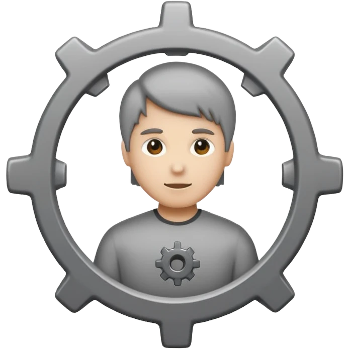person icon with a small gear next to it emoji