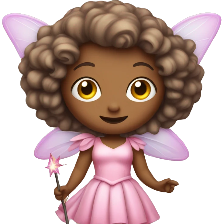 a fairy, wearing a pink dress with a wand emoji