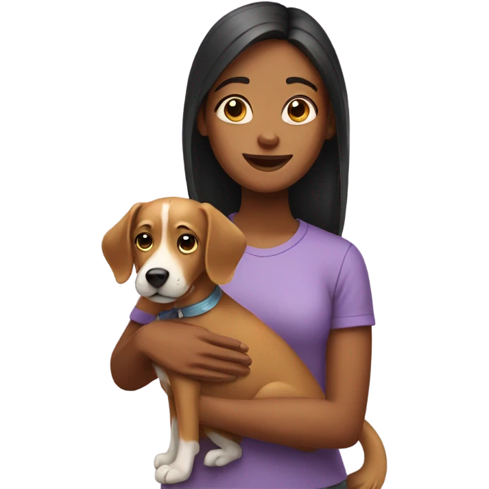 girl with dog emoji