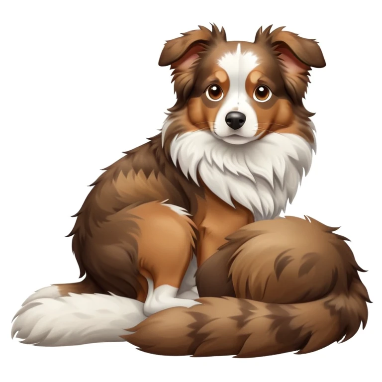 merle-aussie-laying-down-facing-forward full body emoji