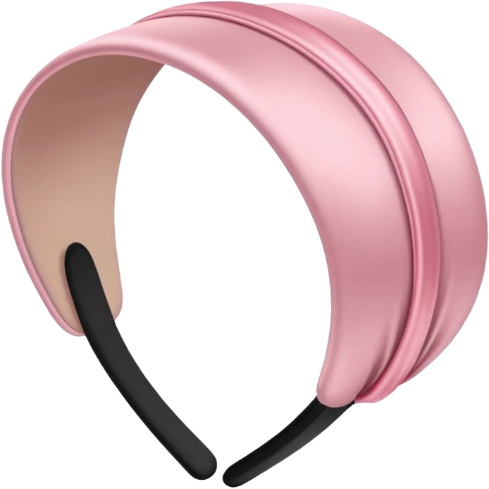 pastel pink satin headband emoji
