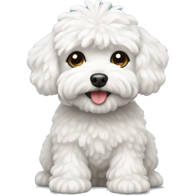 White maltipoo dog emoji