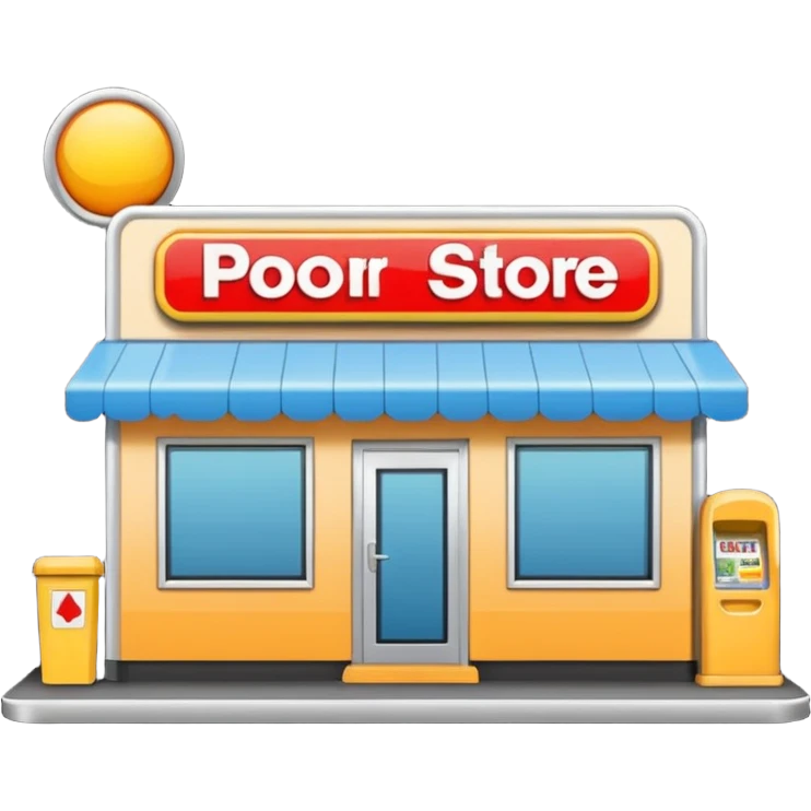 Convenience store named poor store and more emoji