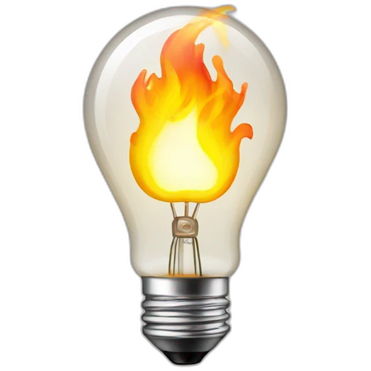 Lightbulb on fire emoji