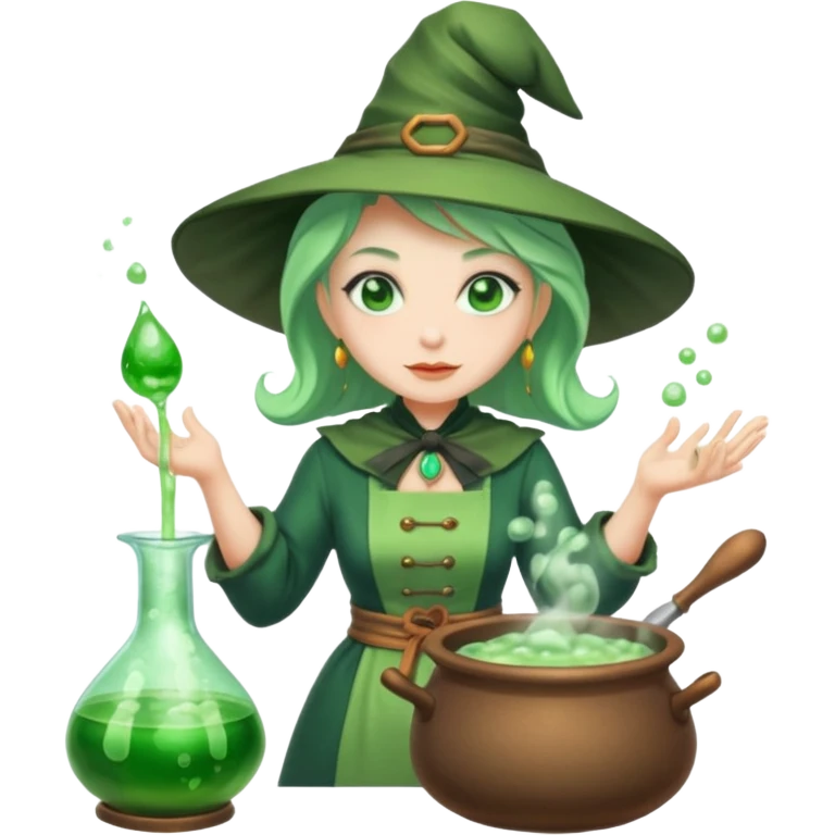 green witch cooking potion emoji