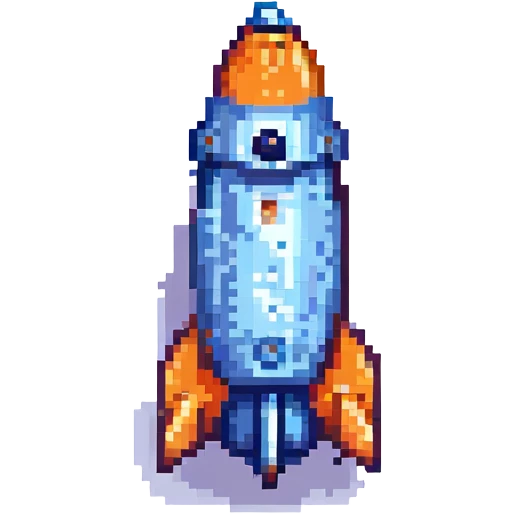 retro rocket ship pixel art emoji