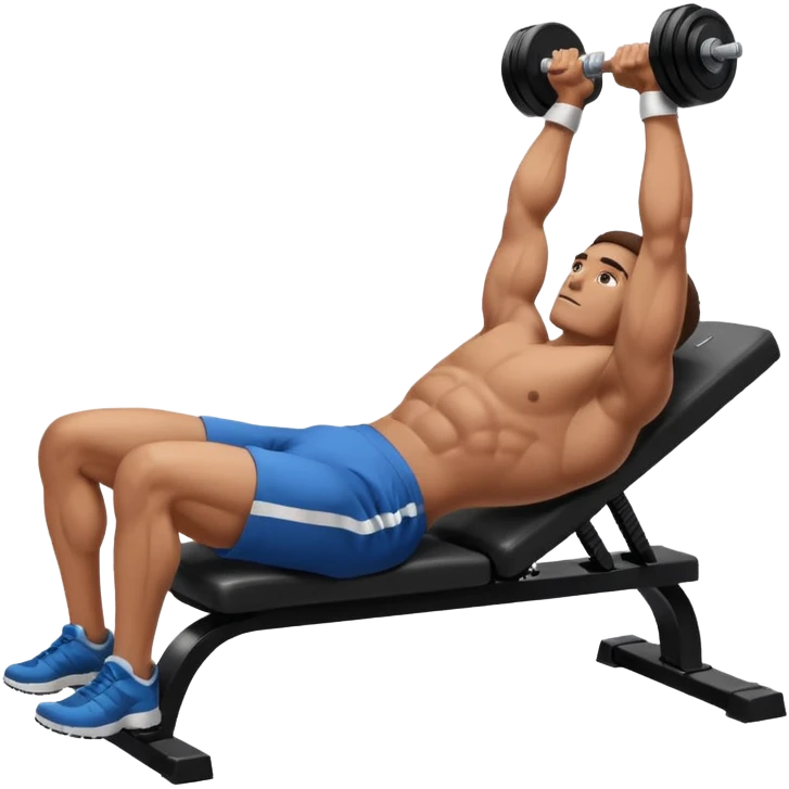 
Dumbbell press level with movement while lying down emoji
