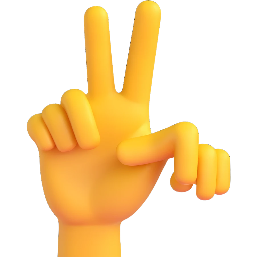 3D emoji, hand with index finger extended toward viewer, Microsoft fluent style, fun and inviting emoji
