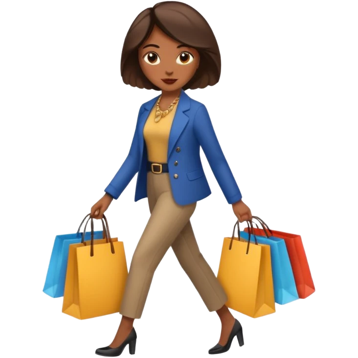 Mujer caminando haciendo compras emoji