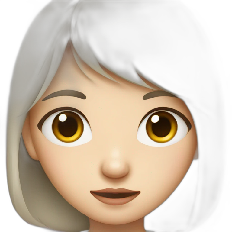 Chinese girl with one big eye and one small eye emoji