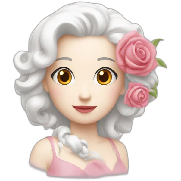 Cœur blanc et rose emoji