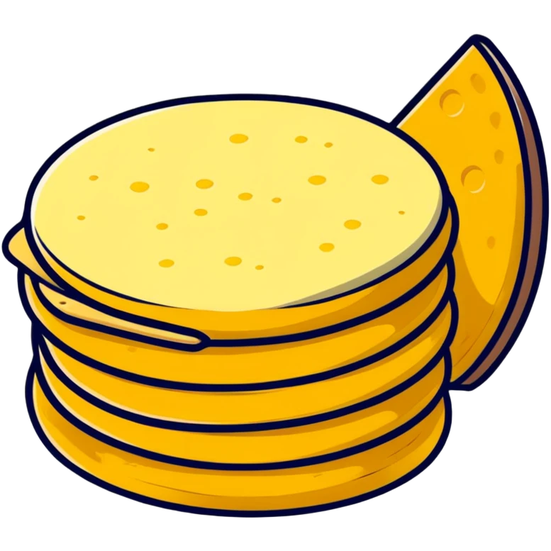 Traditional Colombian arepa with cheese, corn cake emoji