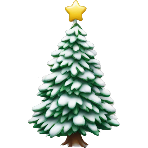 a snowy christmas tree emoji