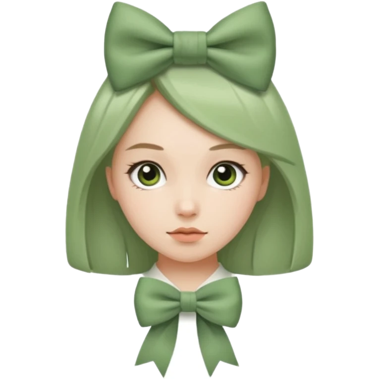 girl with sage green bow emoji