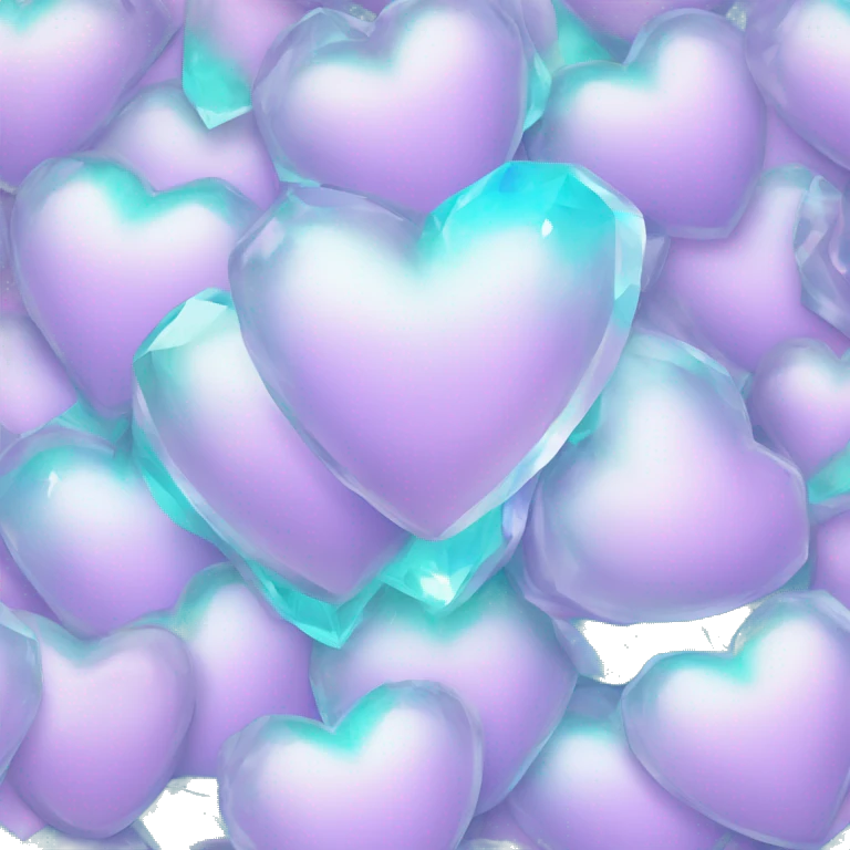 pastel lilac and cyan iridescent crystal heart emoji