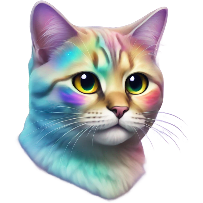 psychedelic cat galaxy sparkly colourful emoji