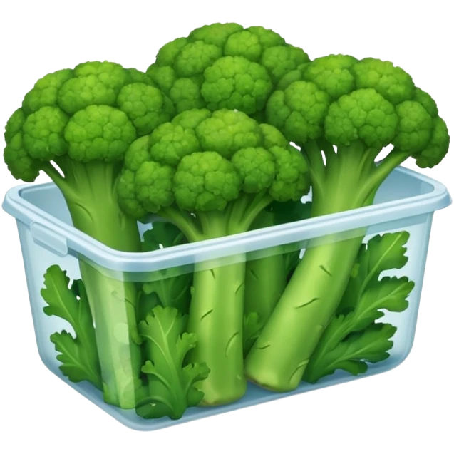 broccolis in plastic container emoji