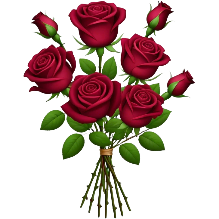 bouquet of burgundy roses  emoji