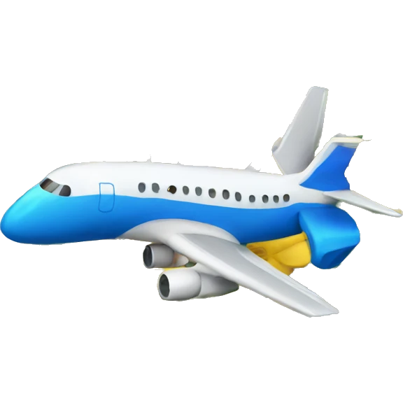 Plane and blue yellow flowers emoji