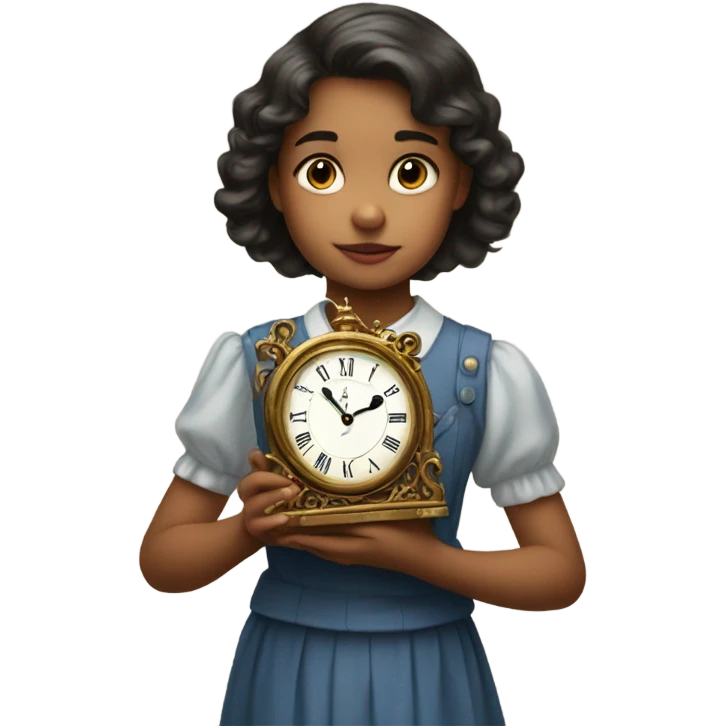 Girl with clock emoji